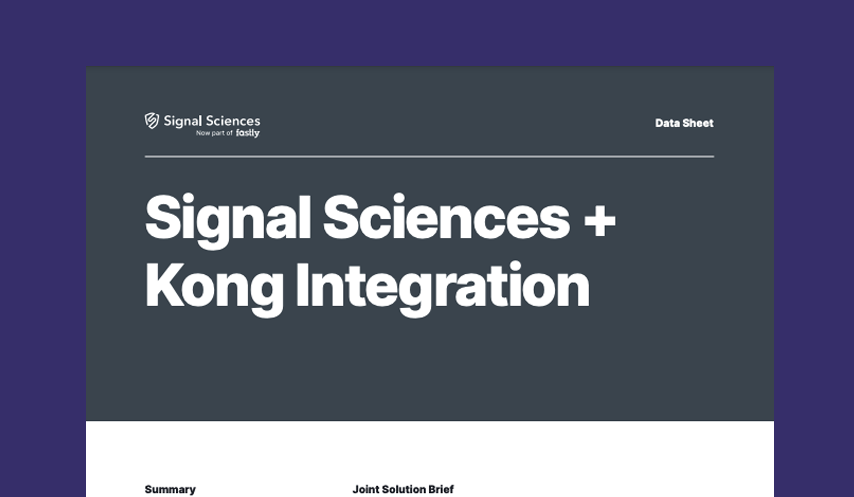 Signal Sciences + Kong Integration