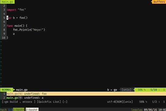 Screenshot of code demo